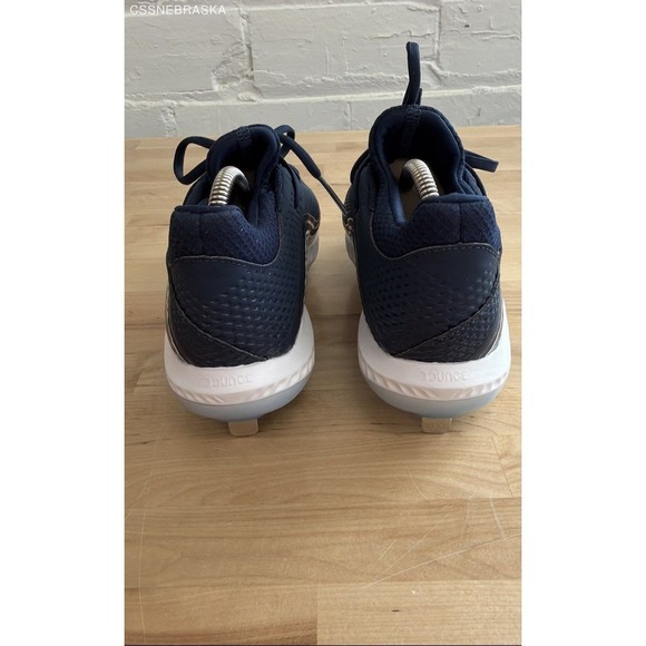 Adidas Navy White con V Bounce Metal Baseball Cleats VanguardVend - Size 8.5 - Picture 6 of 12